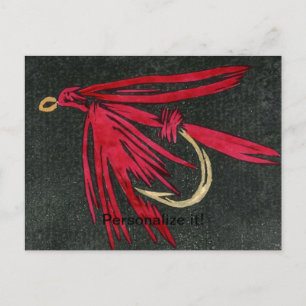"Red Ibis" klassieke vliegvisserij, vliegverbindin Feestdagenkaart