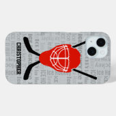 Red Ice Hockey Helmet en Sticks Typografie Case-Mate iPhone Case (Achterkant (horizontaal))