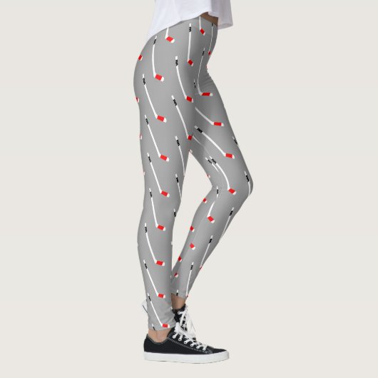 Red Ice Hockey Stick Patroon Leggings (Rechts)