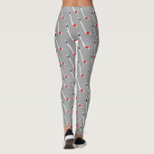 Red Ice Hockey Stick Patroon Leggings (Achterkant)