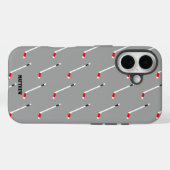 Red Ice Hockey Stick Pattern Gepersonaliseerd Case-Mate iPhone Case (Achterkant (horizontaal))