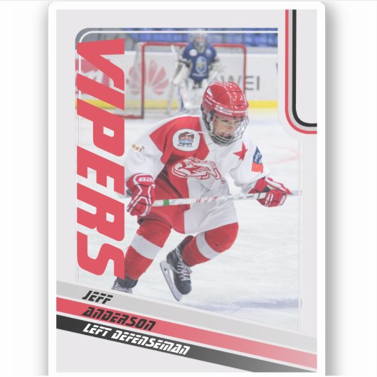 Red Ice Hockey Trading Kaart Sticker (Voorkant)