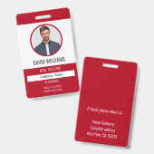 Red | ID-kaart van het professionele fotobedrijf Badge (Voor- en achterkant)