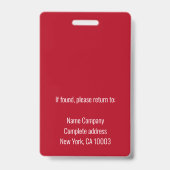 Red | ID-kaart van het professionele fotobedrijf Badge (Achterkant)