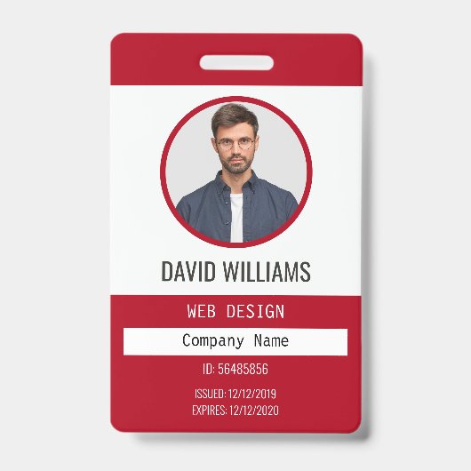 Red | ID-kaart van het professionele fotobedrijf Badge (Voorzijde)