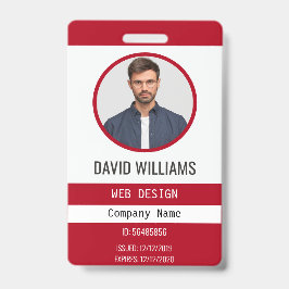 Red | ID-kaart van het professionele fotobedrijf Badge