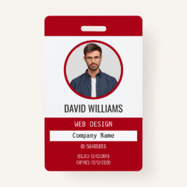 Red | ID-kaart van het professionele fotobedrijf Badge