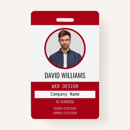 Red | ID-kaart van het professionele fotobedrijf Badge (Voorkant)