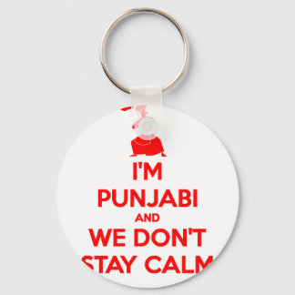 (RED) Ik ben Punjabi en we blijven niet kalm Sleutelhanger