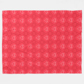 Red Ikat Style Heart Pattern Fleece Deken (Voorkant (Horizontaal))
