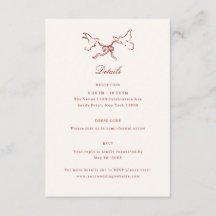 Red Illustrated Birds Whimsical Wedding Details