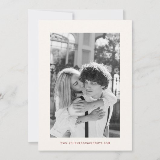 Red Illustrated Whimsical Wedding  Save The Date (Achterkant)