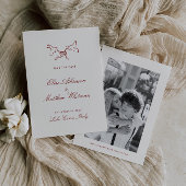 Red Illustrated Whimsical Wedding  Save The Date