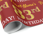 Red, Imitation Gold look "83rd BIRTHDAY" Cadeaupapier (Rol Hoek)