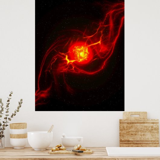 Red Imploding Supernova Poster (Keuken)