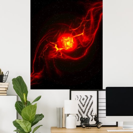 Red Imploding Supernova Poster (Thuiskantoor)