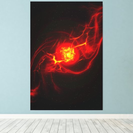 Red Imploding Supernova Stretched Canvas Afdrukken (Insitu (Houten vloer))
