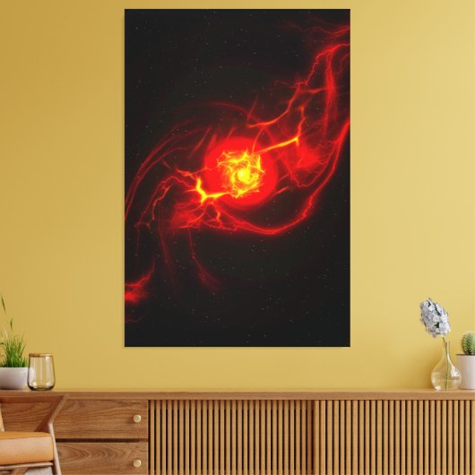 Red Imploding Supernova Stretched Canvas Afdrukken (Insitu (Woonkamer))
