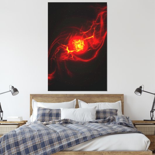 Red Imploding Supernova Stretched Canvas Afdrukken (Insitu (Slaapkamer))