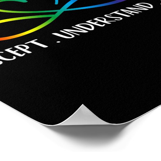 Red in plaats van Autisme Infinity Accepteer inzic Poster (Hoek)