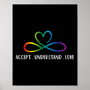 Red in plaats van Autisme Infinity Accepteer inzic Poster