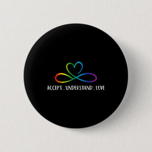 Red in plaats van Autisme Infinity Accepteer inzic Ronde Button 5,7 Cm