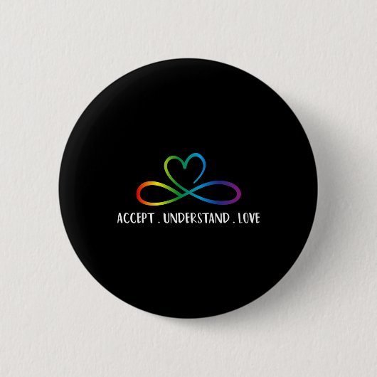Red in plaats van Autisme Infinity Accepteer inzic Ronde Button 5,7 Cm (Voorkant)