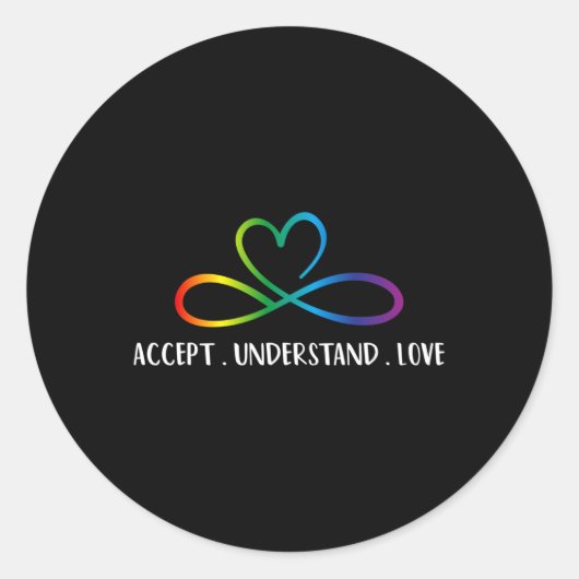 Red in plaats van Autisme Infinity Accepteer inzic Ronde Sticker (Voorkant)