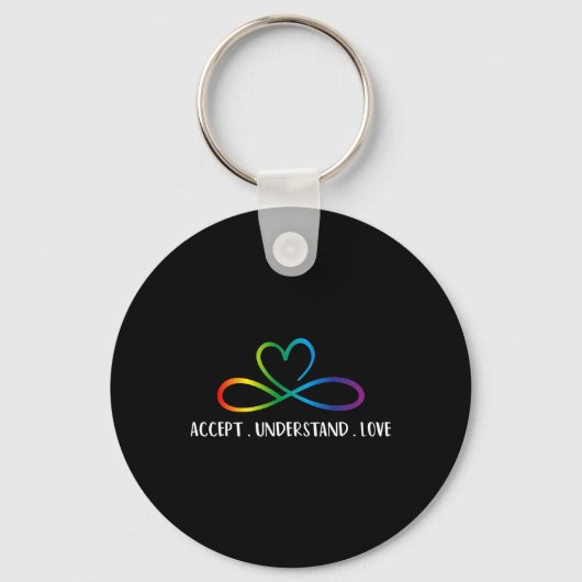 Red in plaats van Autisme Infinity Accepteer inzic Sleutelhanger (Voorkant)