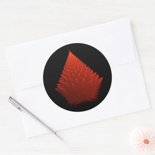 Red Incendia Script Fractal Ronde Sticker (Envelop)