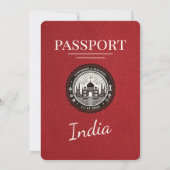 Red India Passport Wedding Invitation Kaart (Achterkant)
