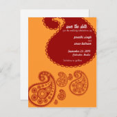 Red Indian Bewaar de datum Aankondigingskaart (Voorkant / Achterkant)