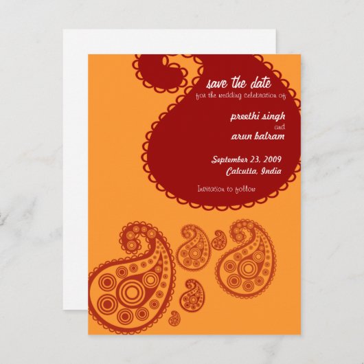 Red Indian Bewaar de datum Aankondigingskaart (Voorkant / Achterkant)