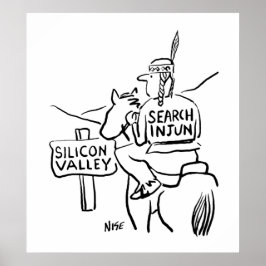 Red Indian op Horseback in Silicon Valley Poster