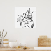 Red Indian op Horseback in Silicon Valley Poster (Keuken)