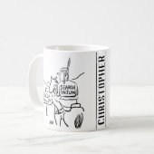 Red Indian te paard in Silicon Valley. grappig Koffiemok (Voorkant links)