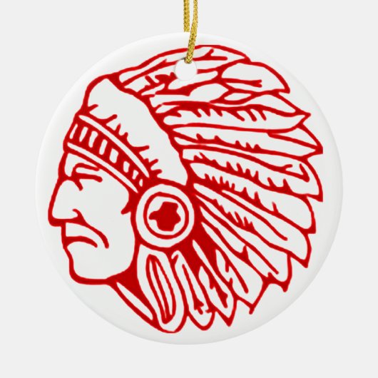 Red Indianus Keramisch Ornament (Voorkant)