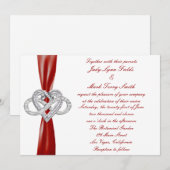 Red Infinity hart bruiloft uitnodiging (Voorkant / Achterkant)