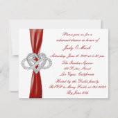 Red Infinity Hart repetitie diner uitnodiging (Voorkant)