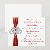 Red Infinity Hart repetitie diner uitnodiging (Voorkant / Achterkant)