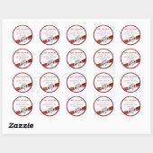 Red Infinity-hart slaat de datumkiezers op Ronde Sticker (Vel)