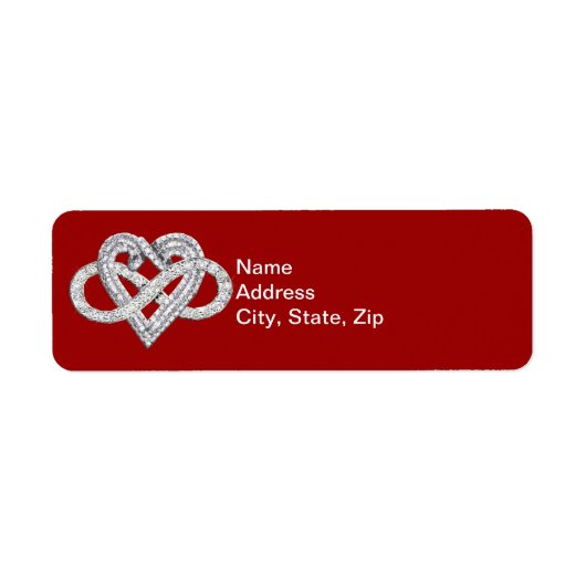 Red Infinity Heart Adresetiketten Etiket (Voorkant)