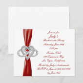 Red Infinity Heart Bachelorette Party Uitnodiging (Voorkant / Achterkant)