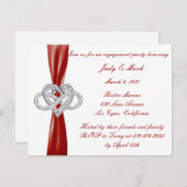 Red Infinity Heart Engagement Party uitnodiging (Voorkant / Achterkant)