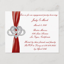 Red Infinity Heart Engagement Party uitnodiging