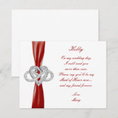 Red Infinity Heart Maid of Honor Kaart (Voorkant / Achterkant)