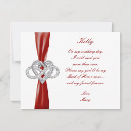 Red Infinity Heart Maid of Honor Kaart