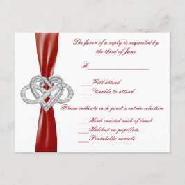 Red Infinity Heart Response-Kaart RSVP Kaartje