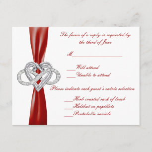 Red Infinity Heart Response-Kaart RSVP Kaartje