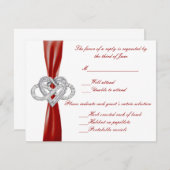 Red Infinity Heart Response-Kaart RSVP Kaartje (Voorkant / Achterkant)